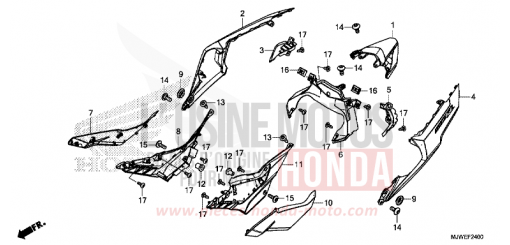 SIDE COVER/REAR COWL CBR500RAH de 2017